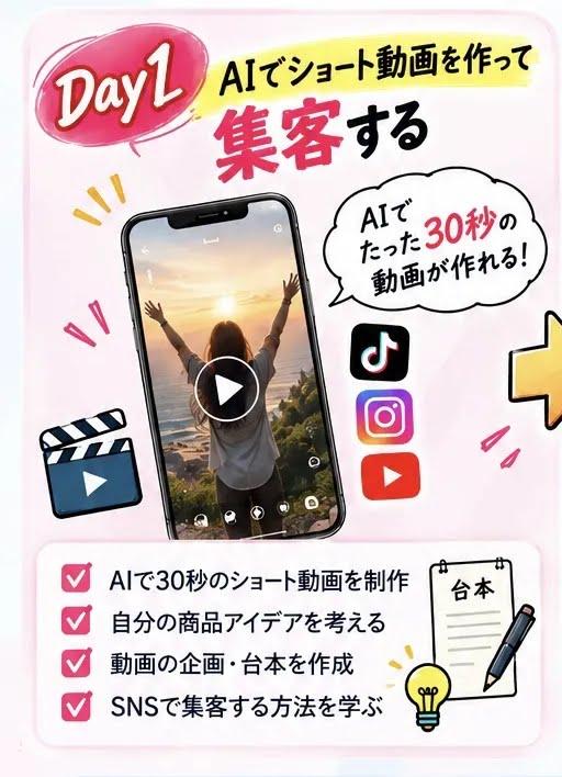 Day1 AIでショート動画を作って集客する