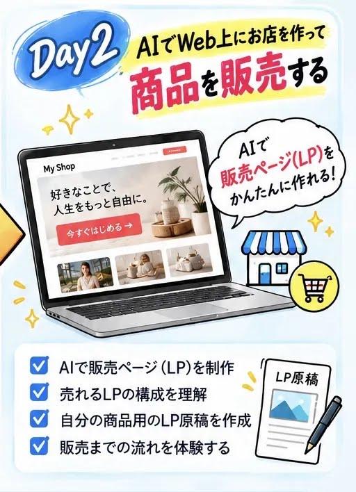 Day2 AIでWeb上のお店を作って商品を販売する