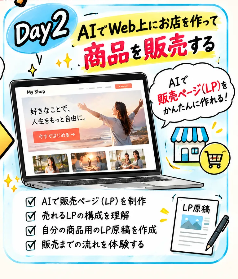 Day2 AIでWeb上にお店を作って商品を販売する